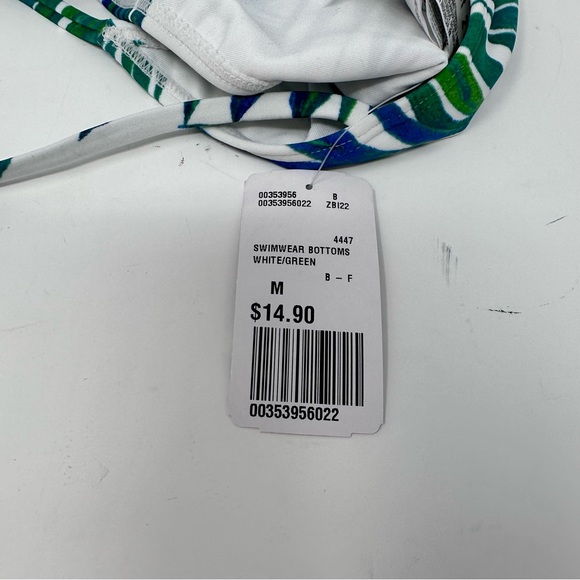 Forever 21 White & Green Tropical Bikini Bottom Swimwear NWT - Picture 6 of 7